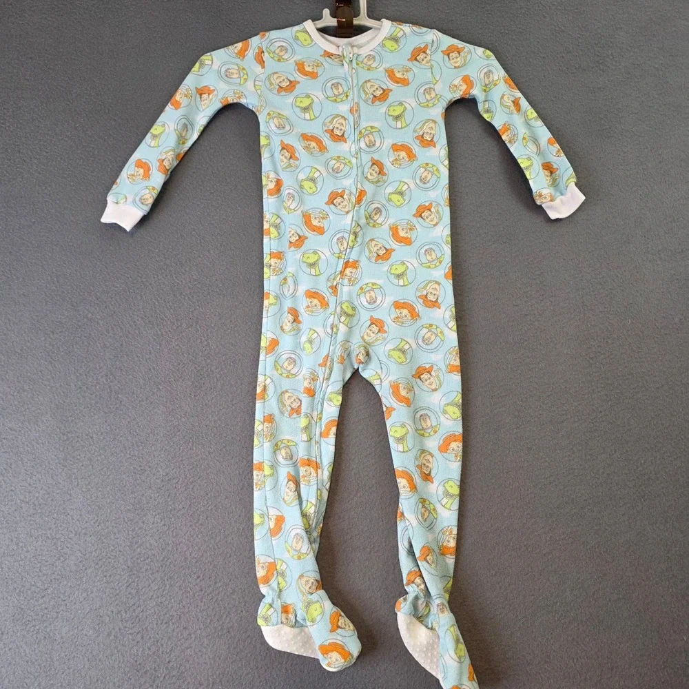 Disney Toy Story Woody Buzz Lightyear Rex 18M Blue Footed Pajamas